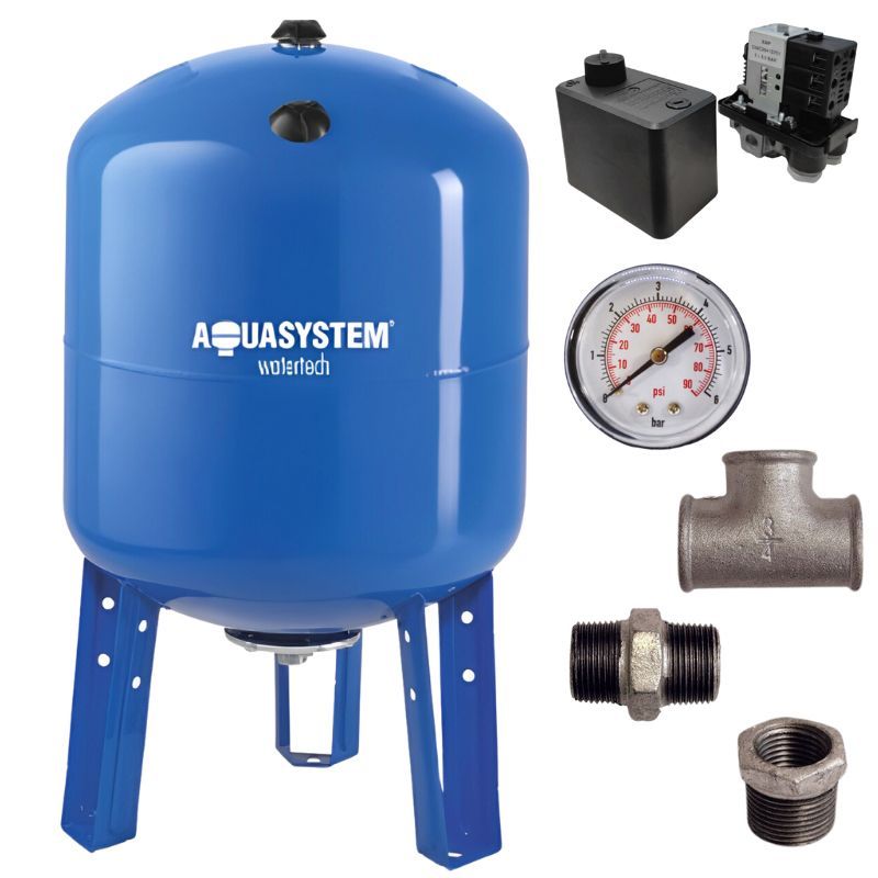 Kit réservoir vessie AQUASYSTEM vertical 100L - 1''1/4