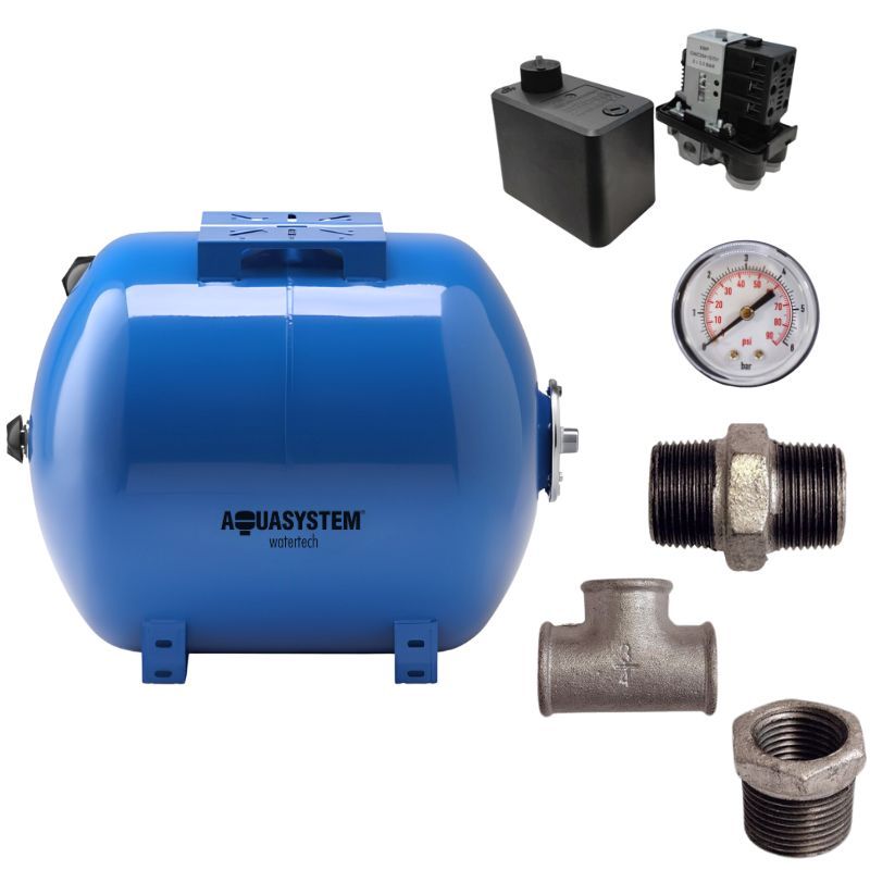 Kit réservoir vessie AQUASYSTEM horizontal 200L - 1''