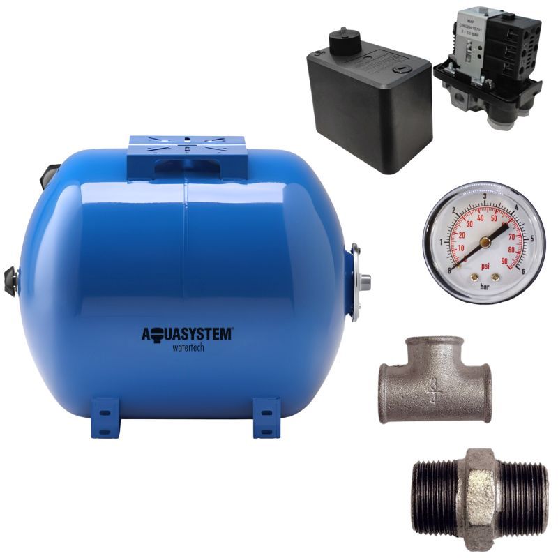 Kit réservoir vessie AQUASYSTEM horizontal 200L - 1''1/4