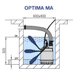 Pompe eau claire Ebara OPTIMAMA10M 0,25 kW jusqu'à 9 m3/h monophasé 220V